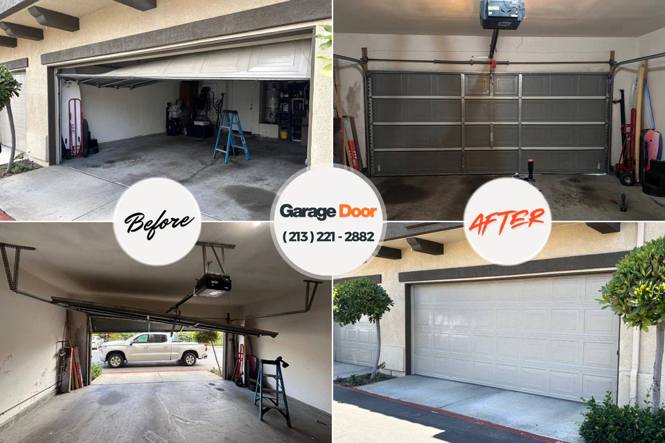 Before and after: garage door repair Swartzville, PA